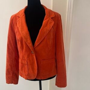 AMBITION, Orange Corduroy long sleeved fully lined fitted Blazer Size Large
